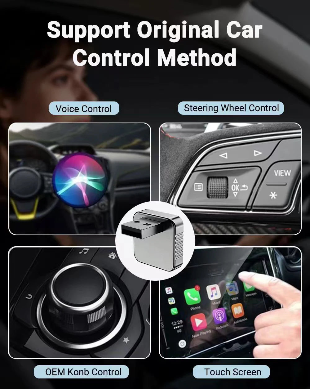 Wireless CarPlay & Android Auto Adapter – Kabellos per USB Dongle