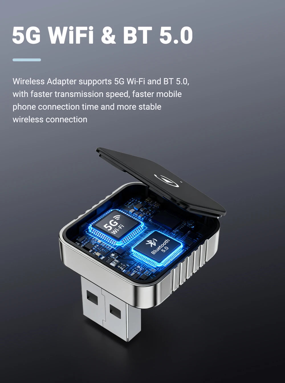 Wireless CarPlay & Android Auto Adapter – Kabellos per USB Dongle